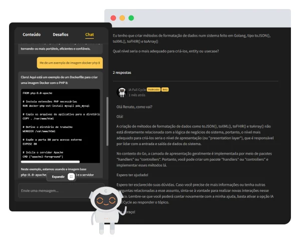 Fórum da Full Cycle com respostas da inteligência artificial